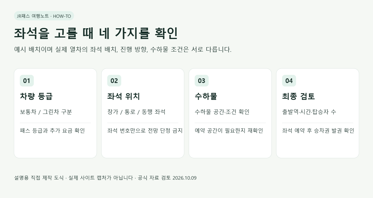 차량 등급·좌석 위치·수하물·최종 조건 확인
